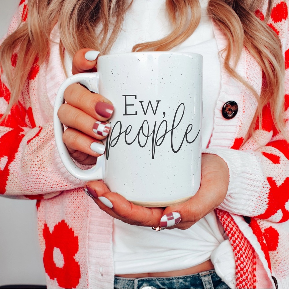 Ew People Funny Coffee Mugs, Farmhouse Drinkware Ceramic